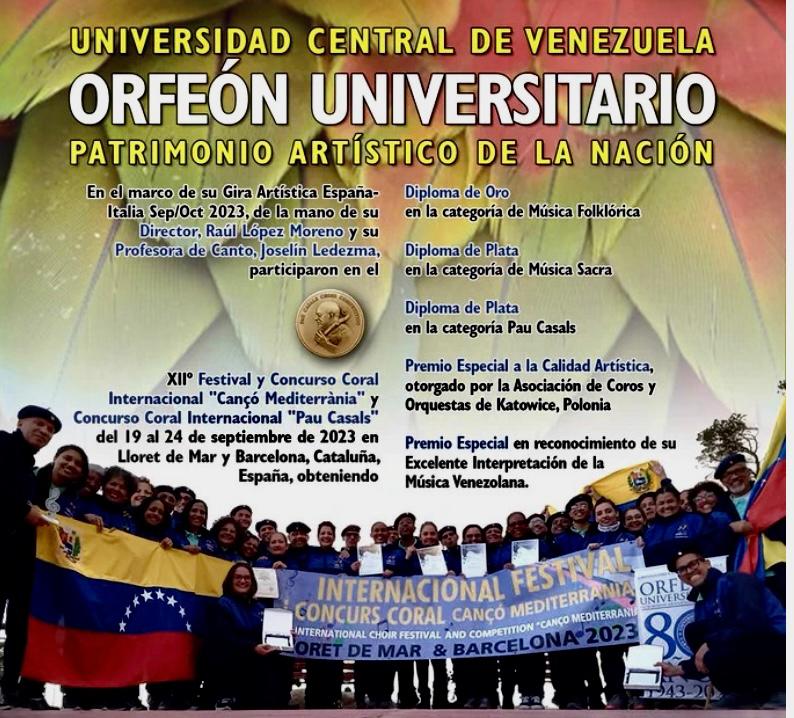 Orfeón Universitario. Patrimonio Artístico de la Nación.